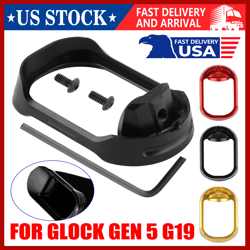 NEW Aluminum Magwell For Glock Gen5 G19 / G17 Black Golden Ged(With screw) A++