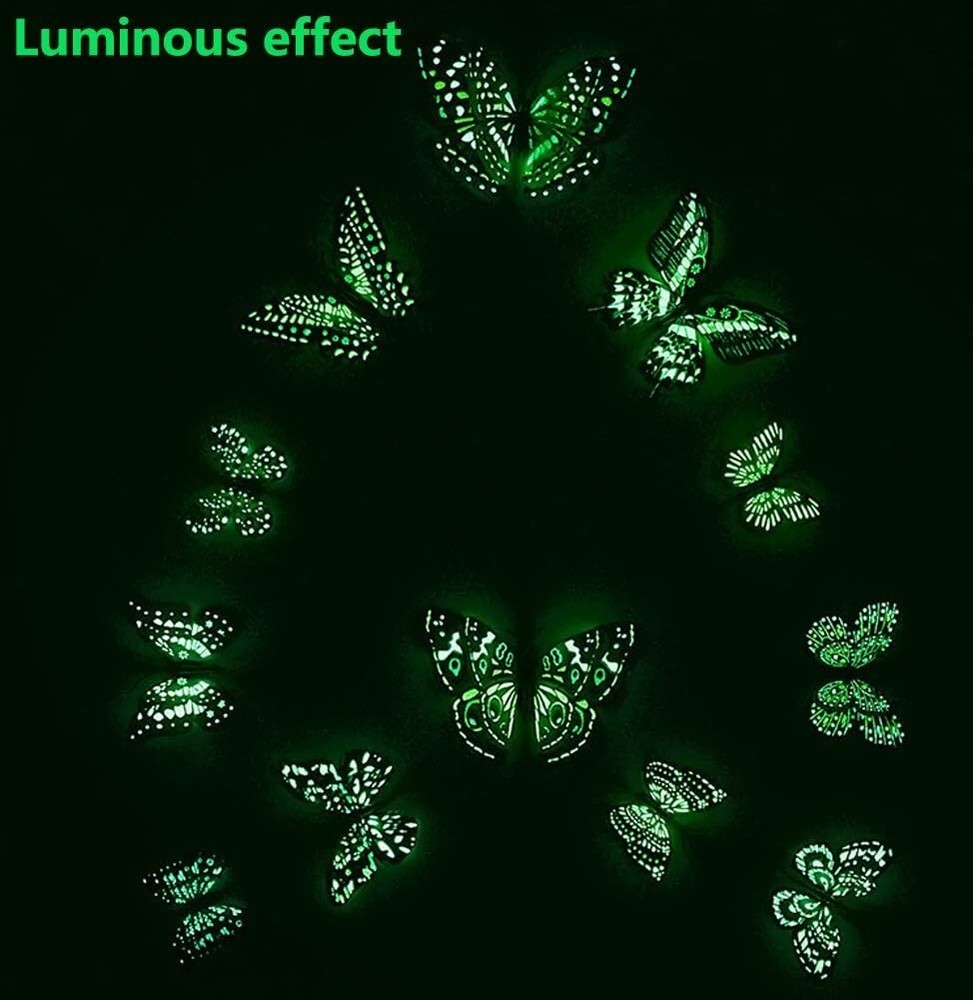 12Pcs 3D Butterfly Wall Decals Removable Stickers Home Decoration DIY Art *