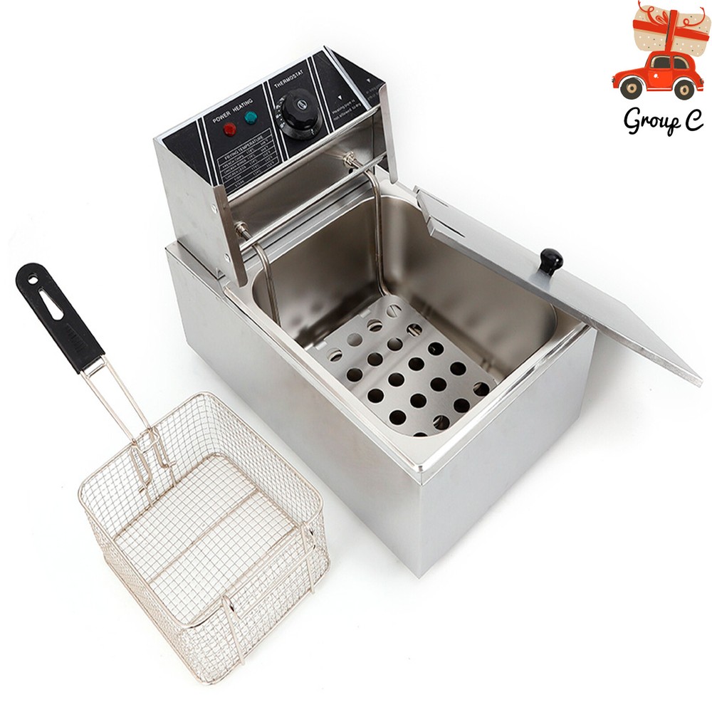 1700W 6L Commercial Electric Deep Fryer For Restaurant Use Stainless Steel 6.3QT
