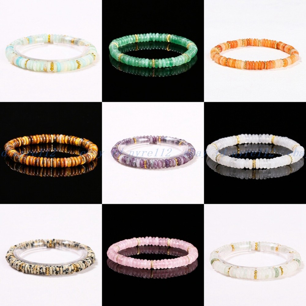 Women Crystal Stone Bracelet Gemstone Beaded Dainty Healing Bracelet Handmade