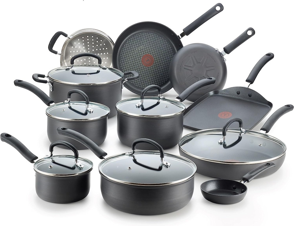 T-Fal Ultimate Hard Anodized Nonstick Cookware Set 17 Piece, Oven Broiler Safe 4