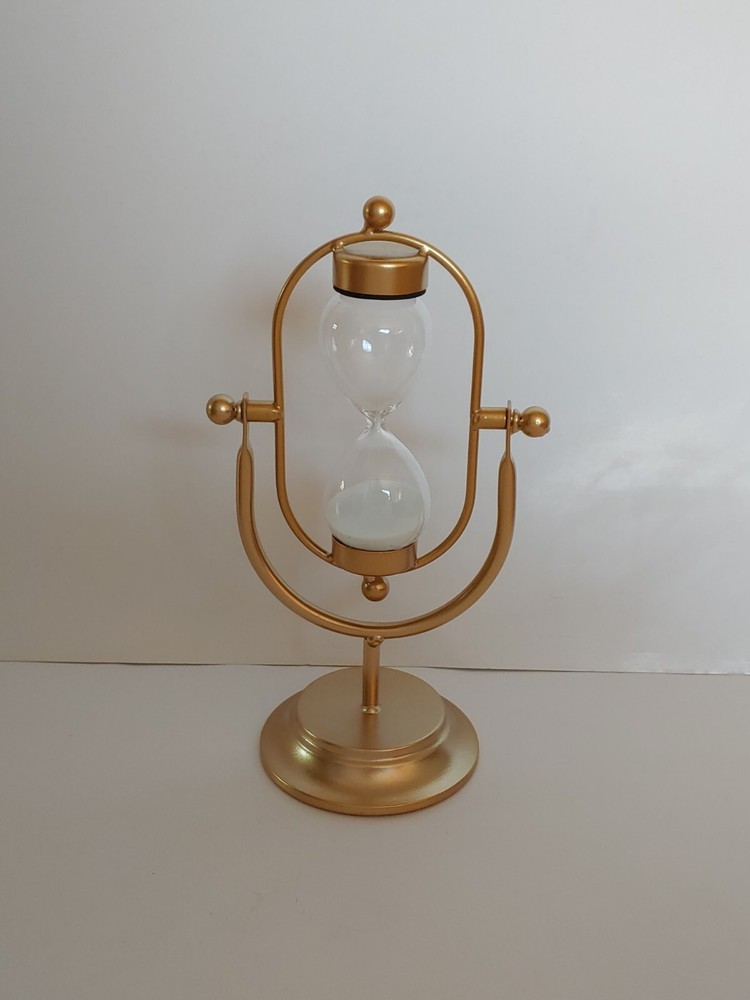 Gold Hourglass Rotating 2 Minute Sand Timer Rotating Celestial Timer Novelty
