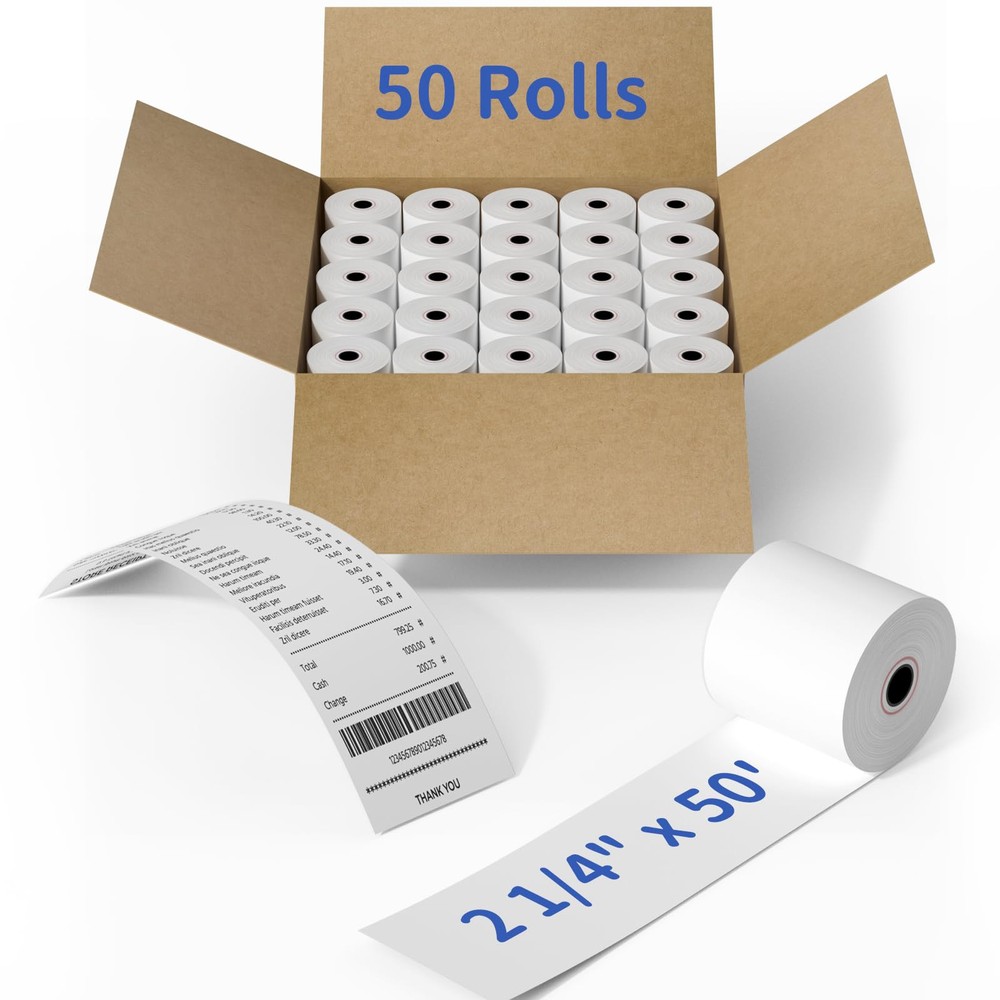 50 Rolls BPA-Free Thermal Paper – 2 1/4