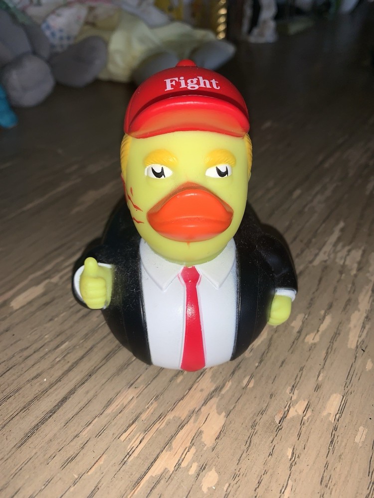 Donald Trump Rubber Duck Fight Hat with Bullet Near Ear