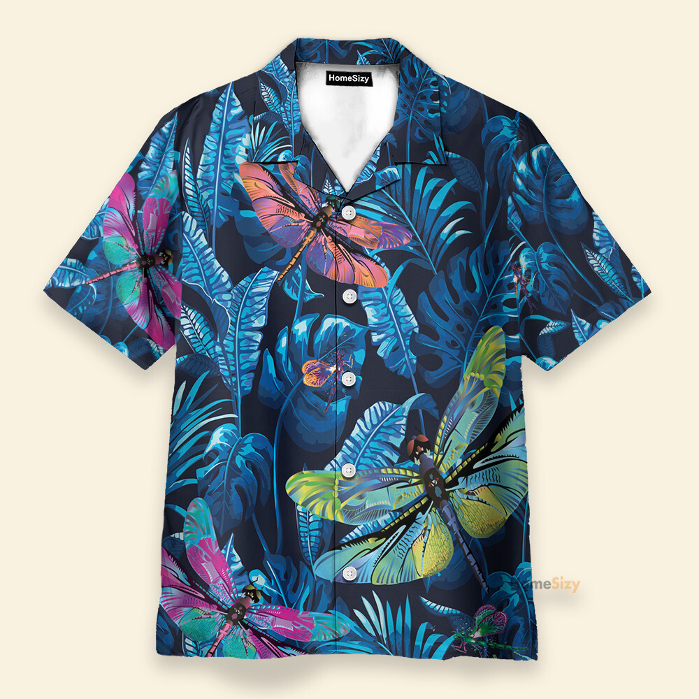 Dragonfly Tropical Mens Buttons Up Shirts   Hawaiian Shirt