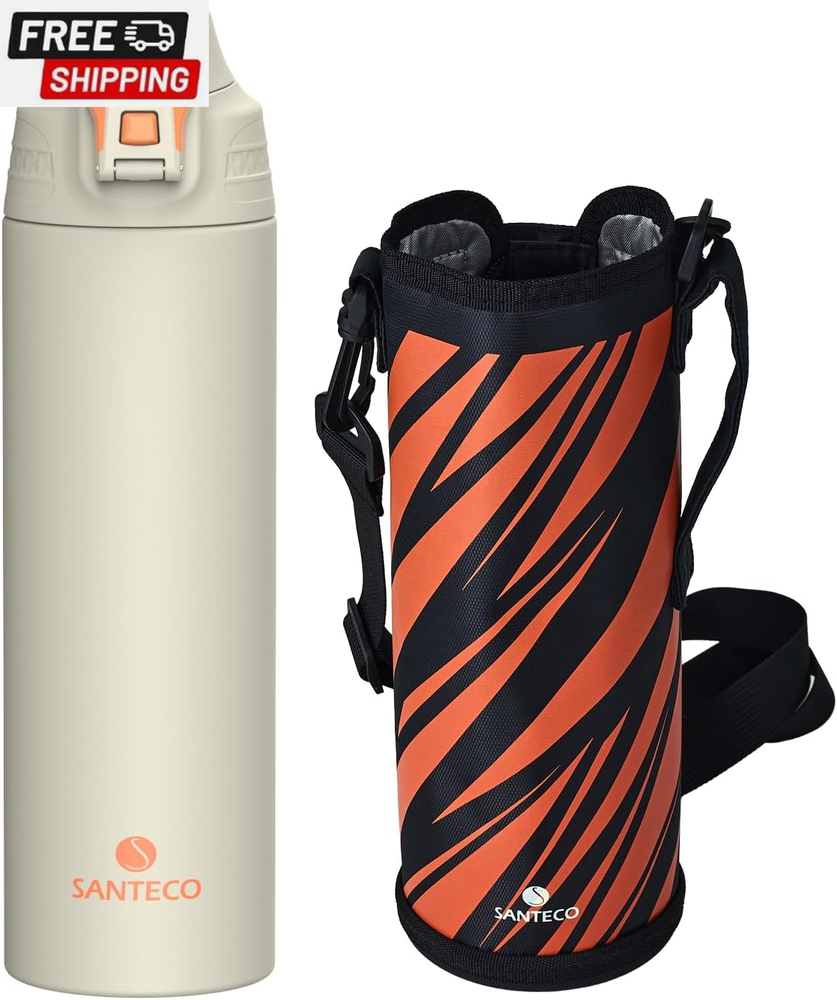 Insulated Sports Water Bottle, Stainless Steel Water Bottles with Locking Flip T