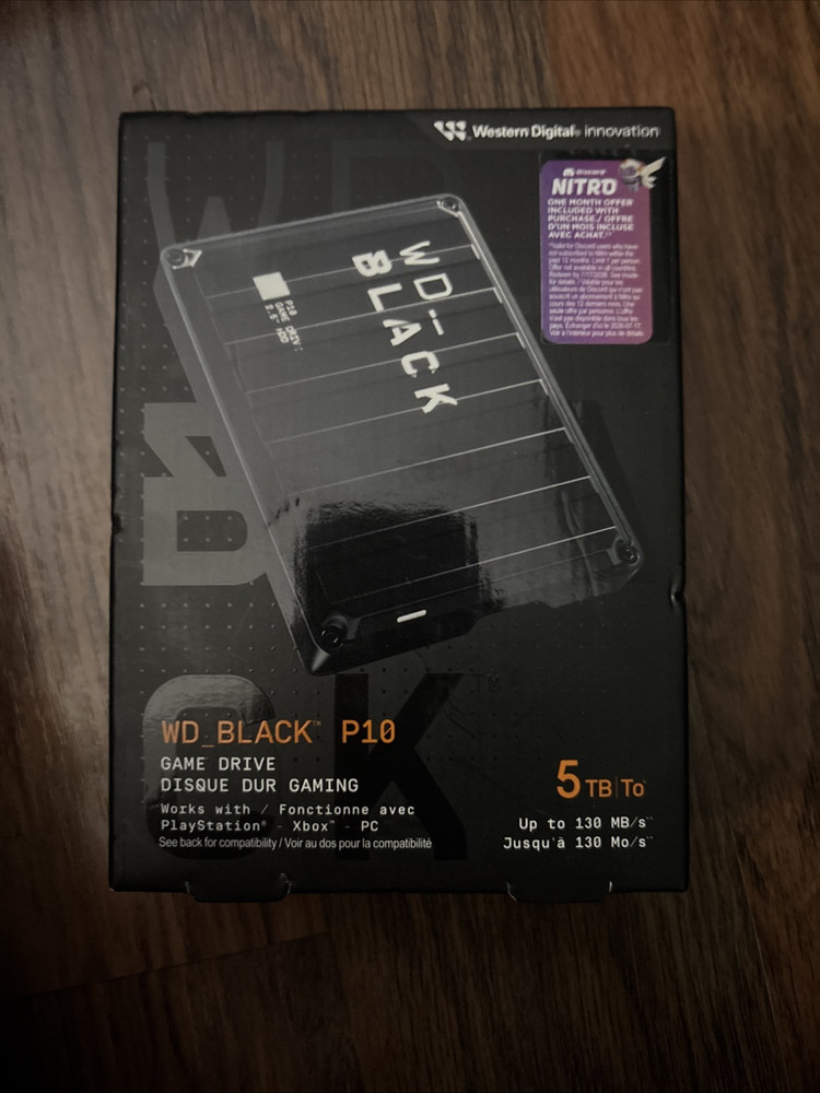 WD Black P10 5TB Game Drive USB 3.2 Portable External Hard Drive #WDBA3A0050BBK