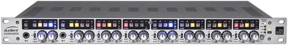 Audient ASP880 8-Channel Microphone Preamp/ADC with Burr Brown Converters, Black