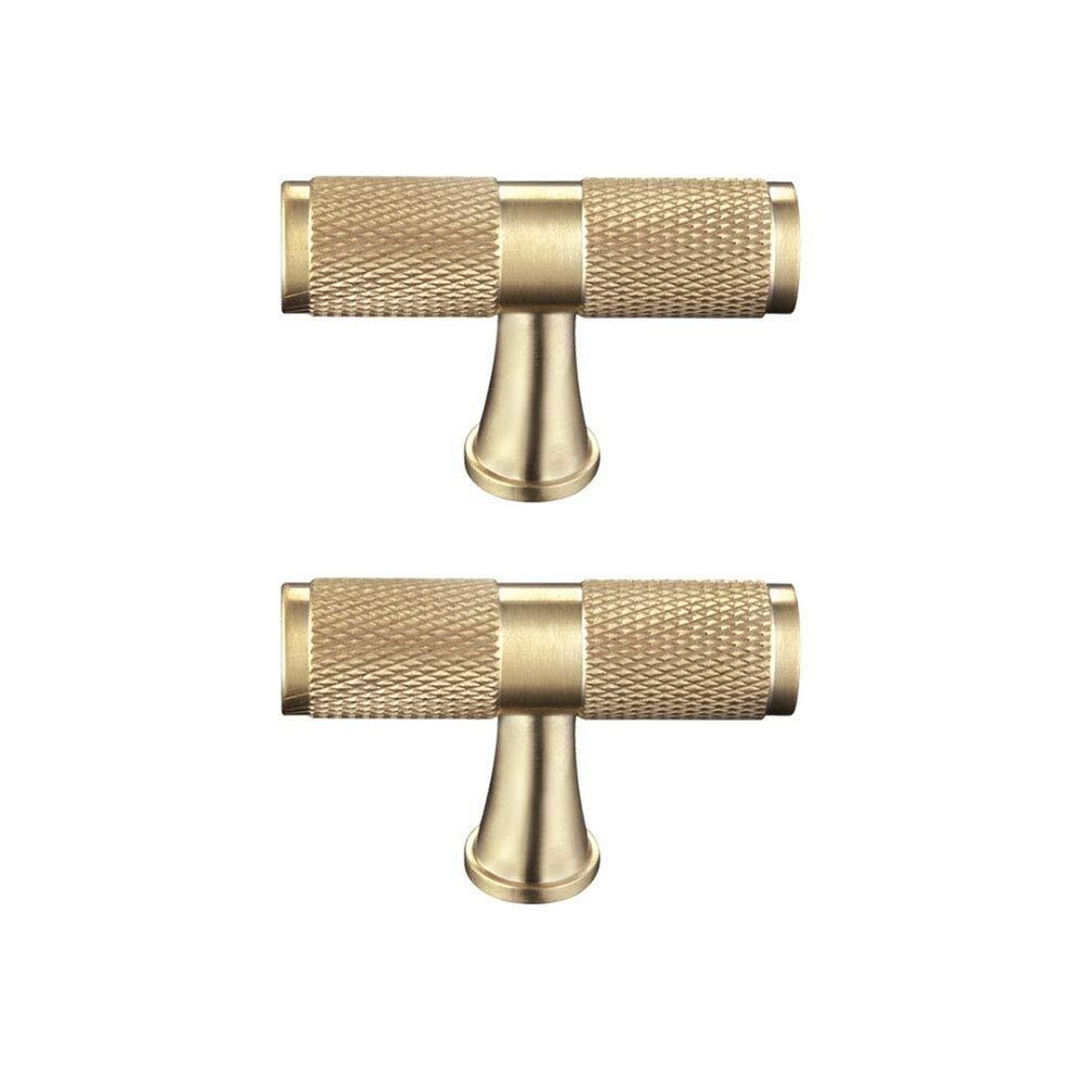 Laide Cabinet Knobs Brass Brushed Gold for Dresser Drawer Handles T Bar Singl...