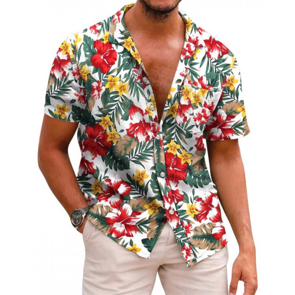 Men's Hawaiian Summer Short-Sleeve Casual Printed Shirt