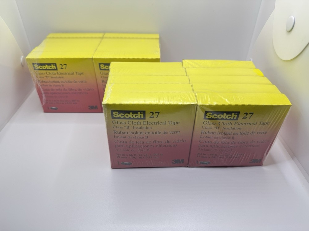 New 20 3M Scotch 27 Glass Cloth Electrical Tape Class 'B' Insulation 3/4