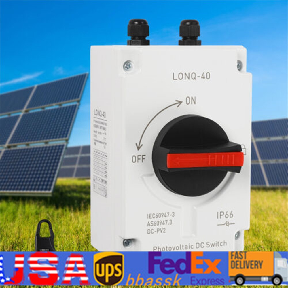 Waterproof PV Solar Disconnect Switch Photovoltaic Circuit Breaker Isolator HOT
