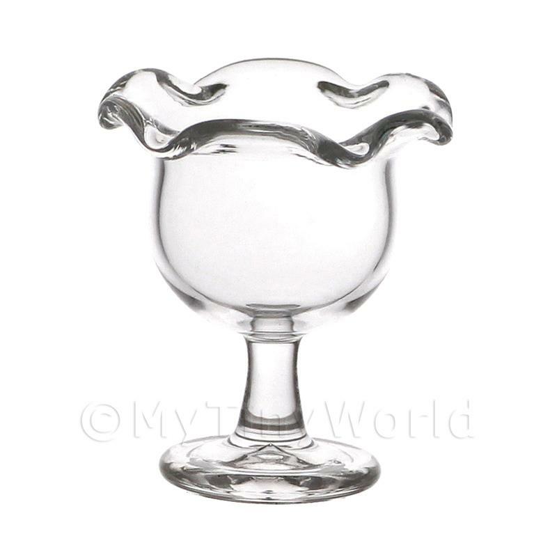 Miniature Handmade Glass Sundae Dish for Dollhouse (OG17)