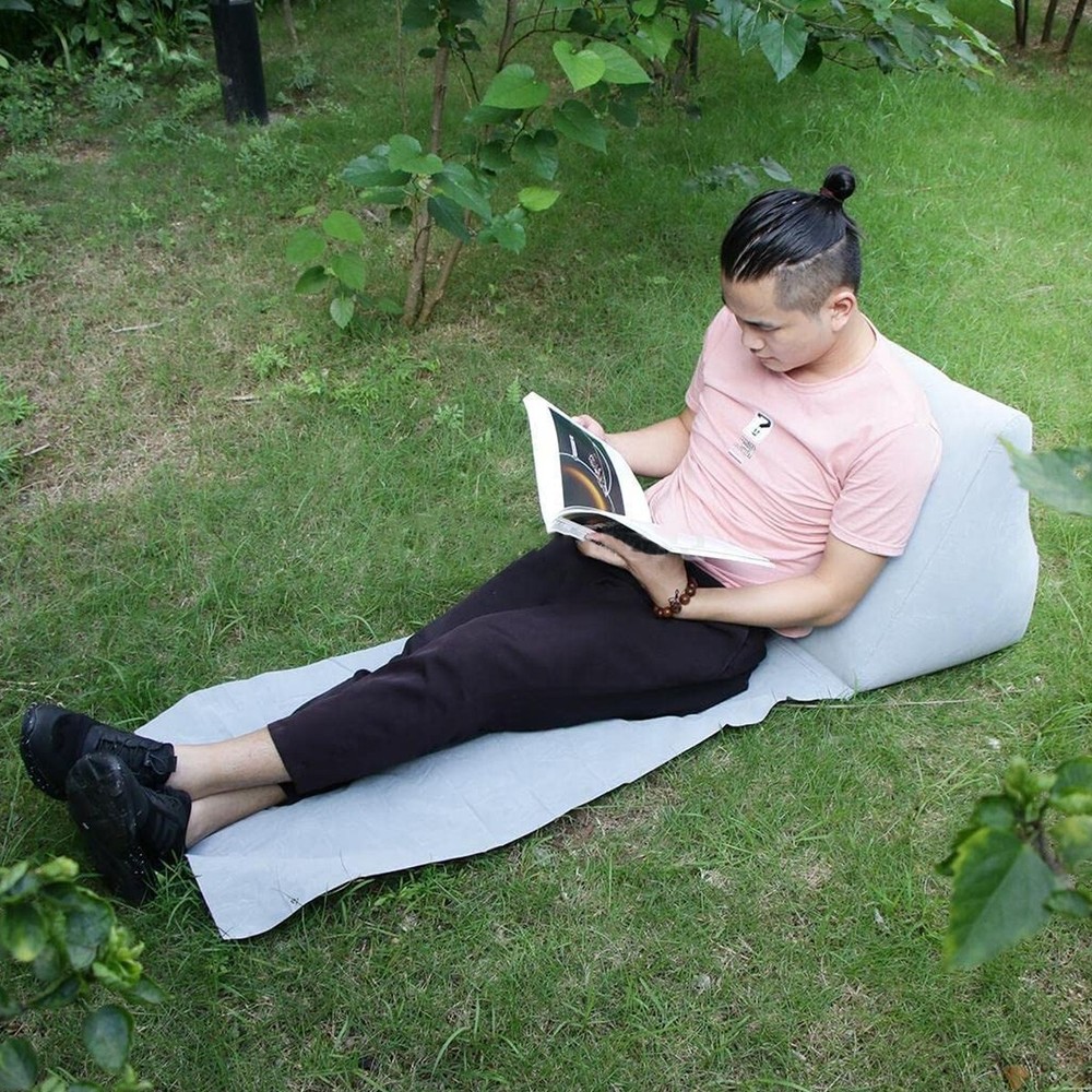 Bed Wedge Pillow for Reading and Relaxing with Leg and Back Support