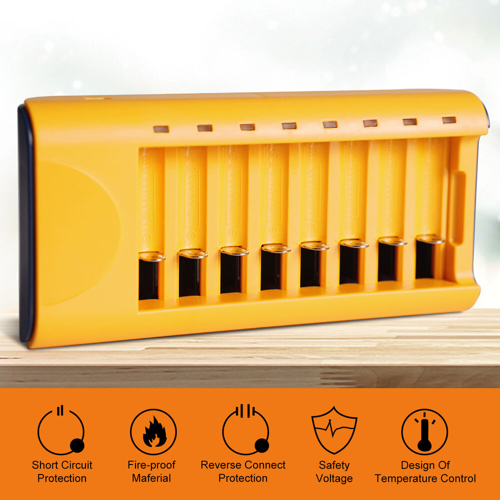Universal AA/AAA Rechargeable Battery Charger 8 Slot for Ni-MH/Ni-CD Batteries