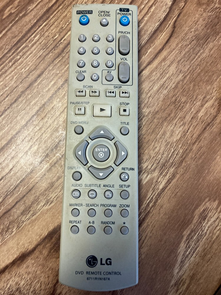 LG 6711R1N167A DVD Remote Control used tested vhs oem tv buy now free shipping-image