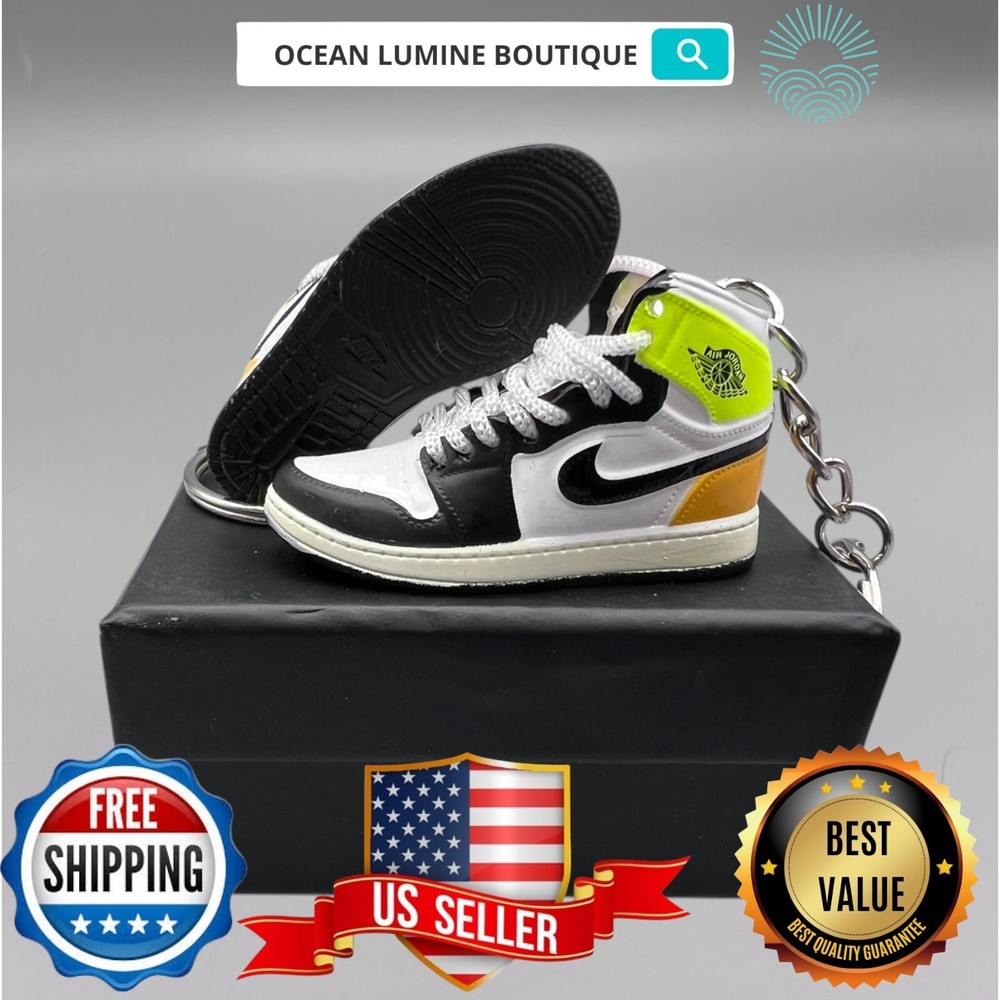 Air Jordan 3D Mini Sneaker Keychain, Basketball Sneaker Collectible, Box Options