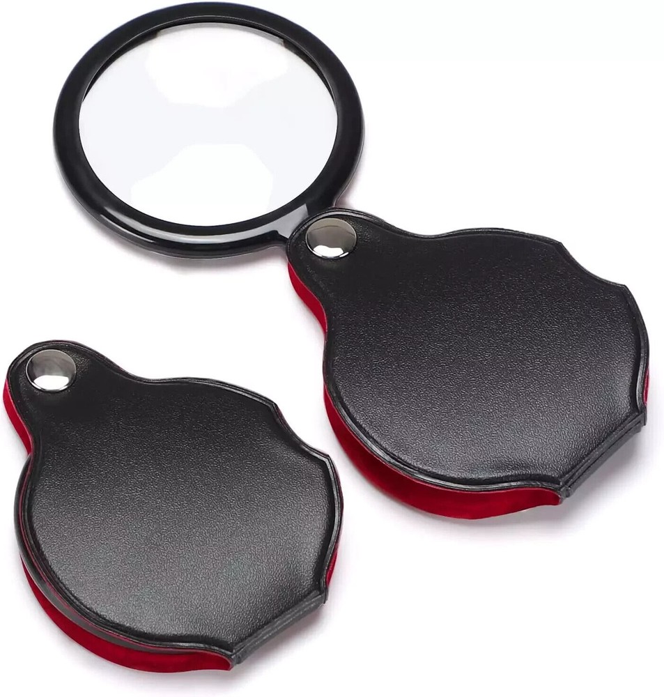 TEOYALL 10X Small Magnifying Glass, 2 PCS Mini Pocket Magnifier Folding Magnify
