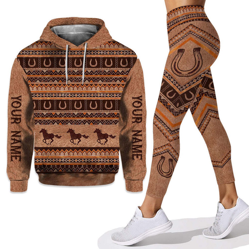 Personalized Wild Horse Tribal Pattern Hoodie and Leggings