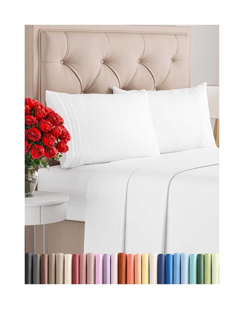 Full Size 4-Piece Cooling Sheet Set - Breathable Hotel Luxury Comfort