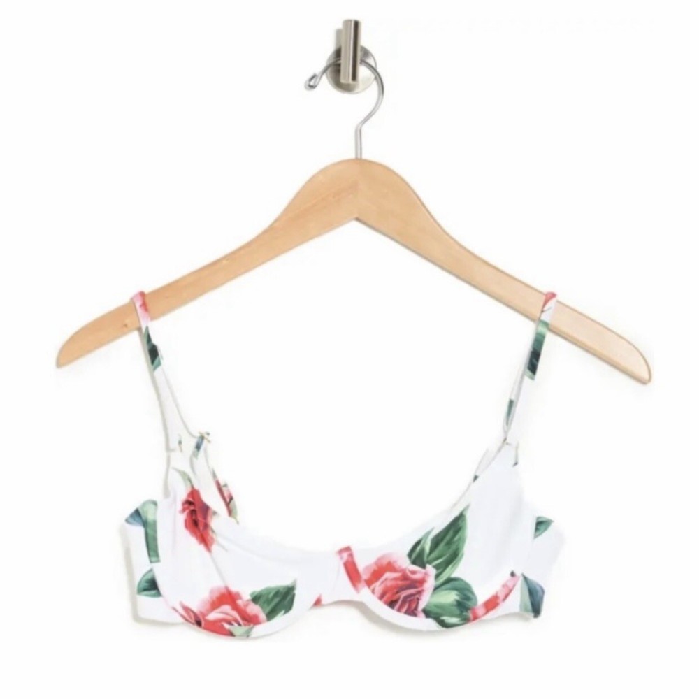 NWT WeWoreWhat White Roses Vintage Bra Top Size XS