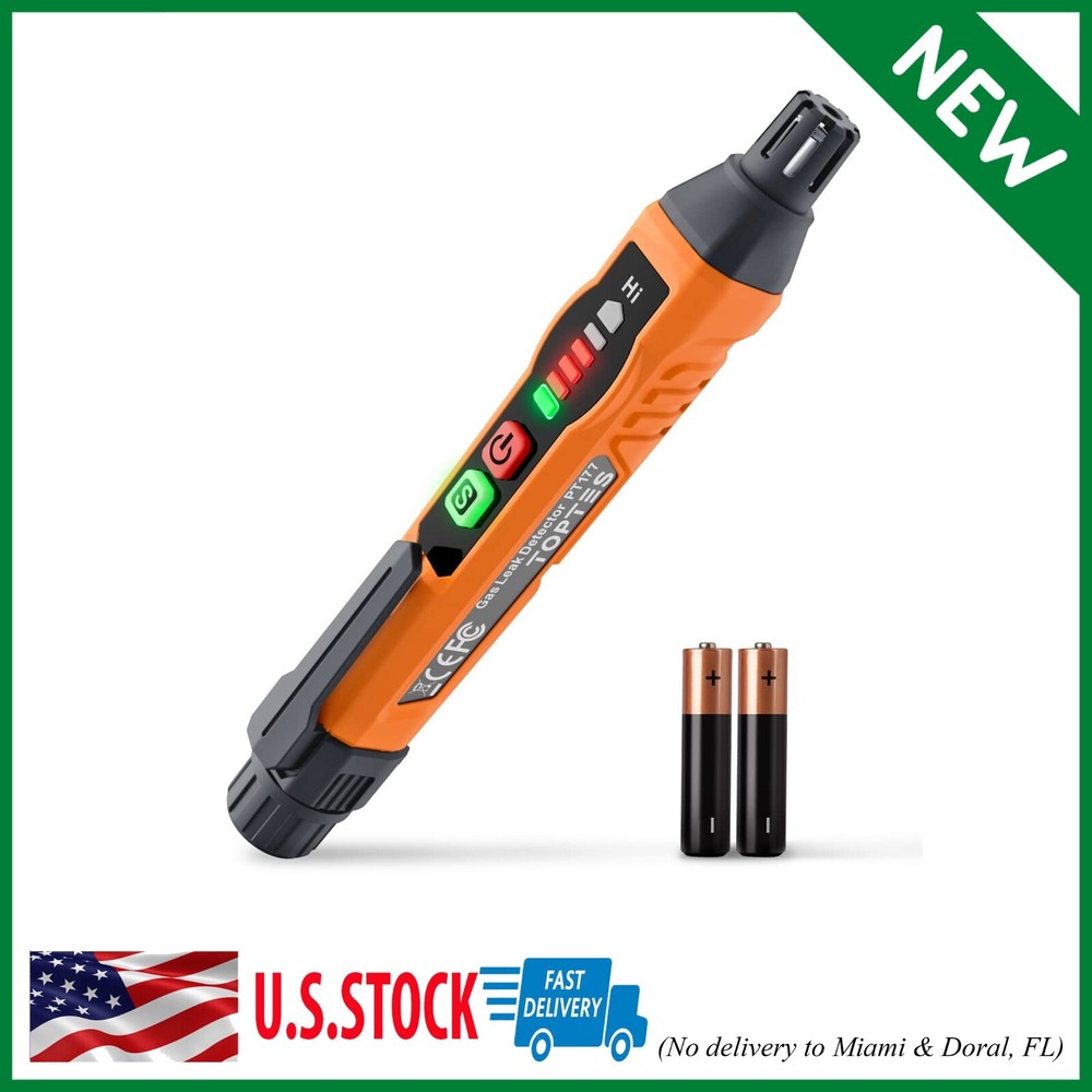 Natural Gas Detector, Toptes PT177 Gas Leak Detector with Audible & Visual Alarm