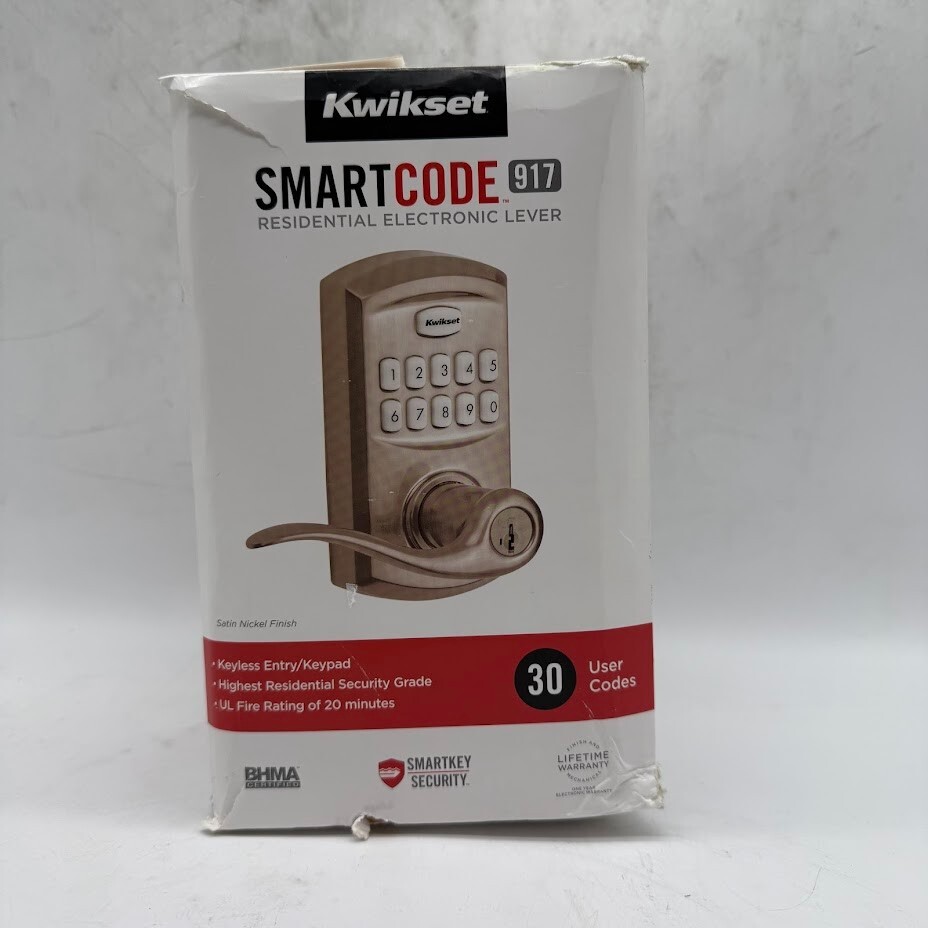 Kwikset 917 SmartCode Electronic Keypad Door Handle in Satin Nickel  