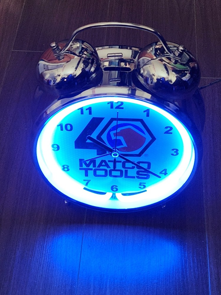 Matco Tools 40th Anniversary Neon Alarm Clock Retro Style Tested Working with Original Box
