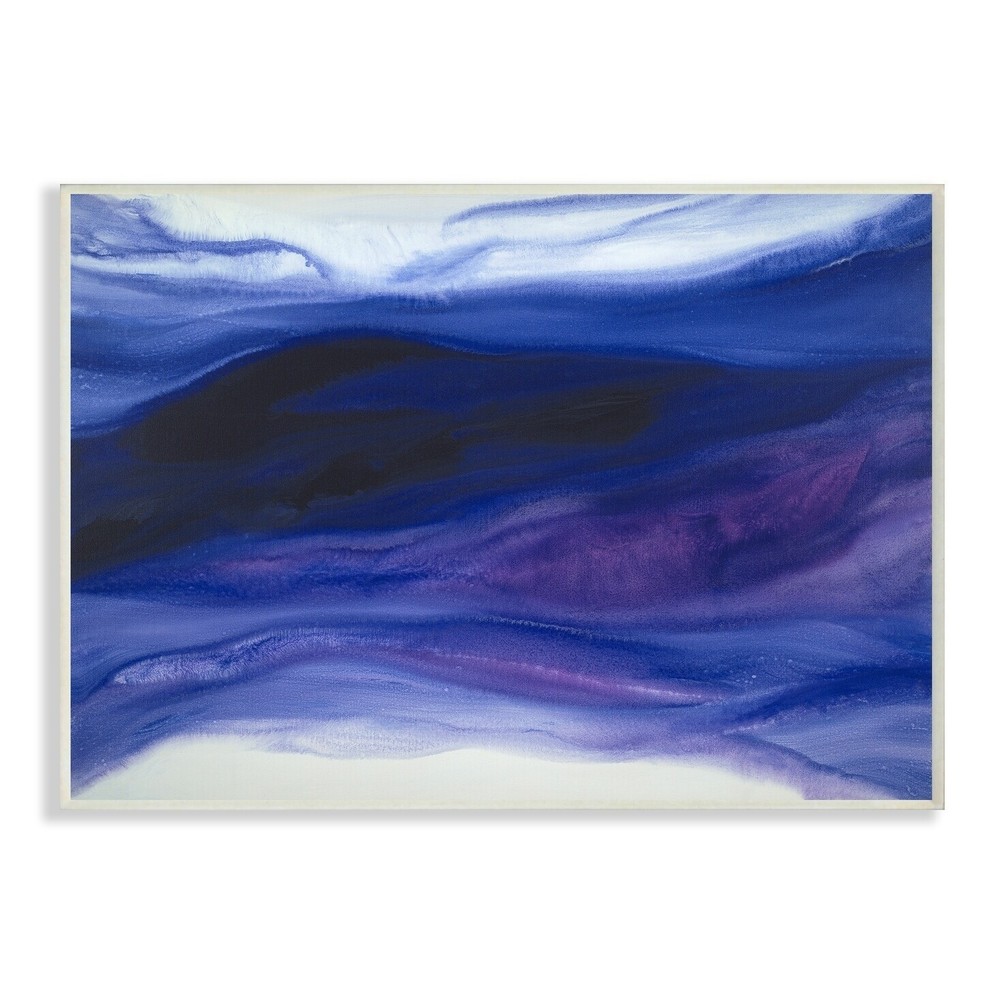 Stupell Deep Purple Ink Ocean Waves Abstract Paining Wall