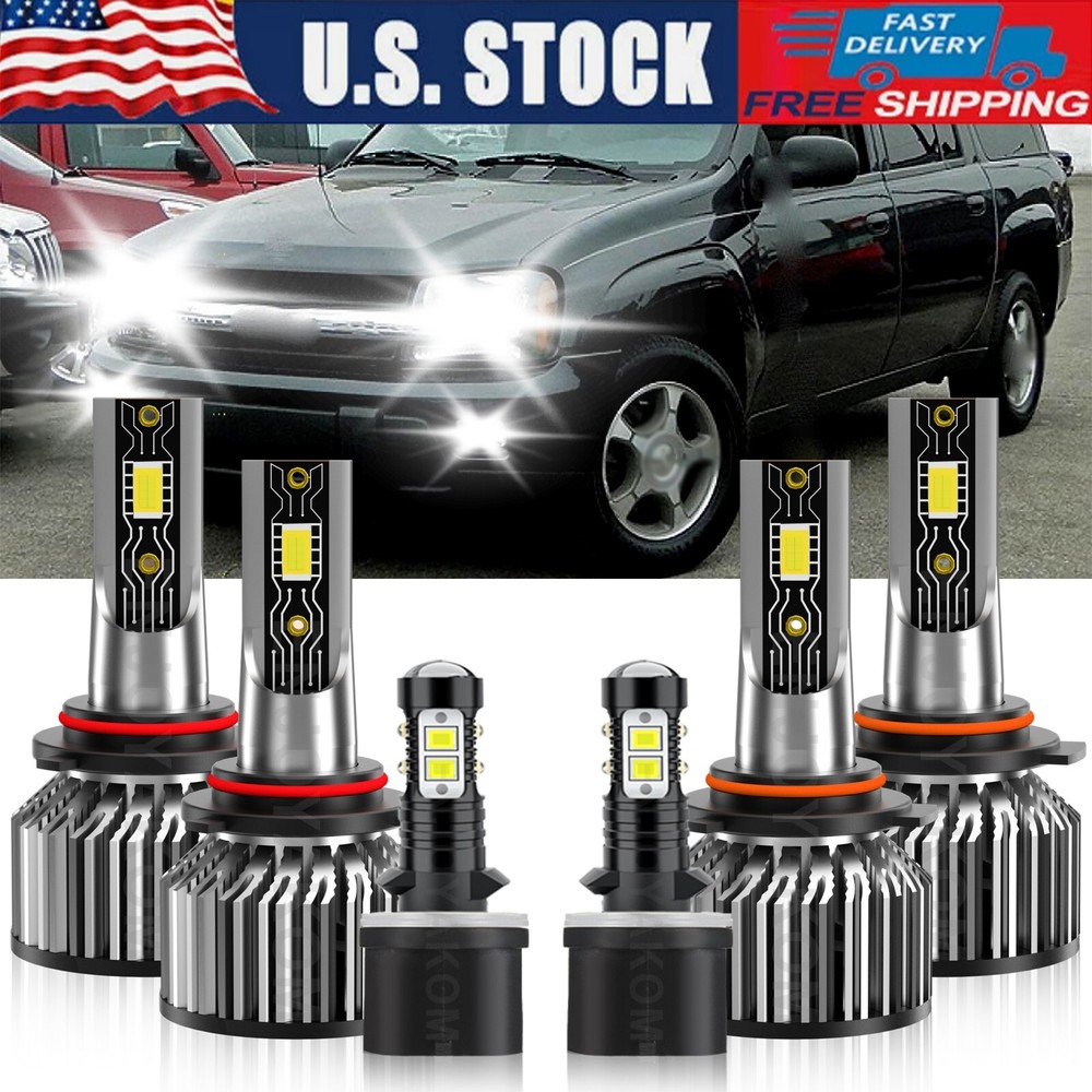 For Chevy Trailblazer EXT 2002-2006 9005+9006+880 LED Headlight Bulbs Fog light