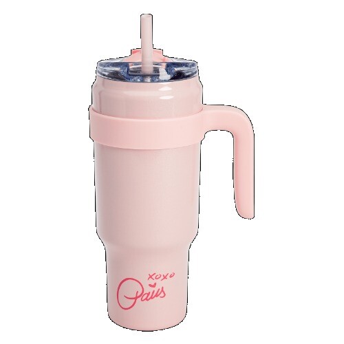 Paris Hilton 40oz Stainless Steel Tumbler with Handle and Reusable Straw