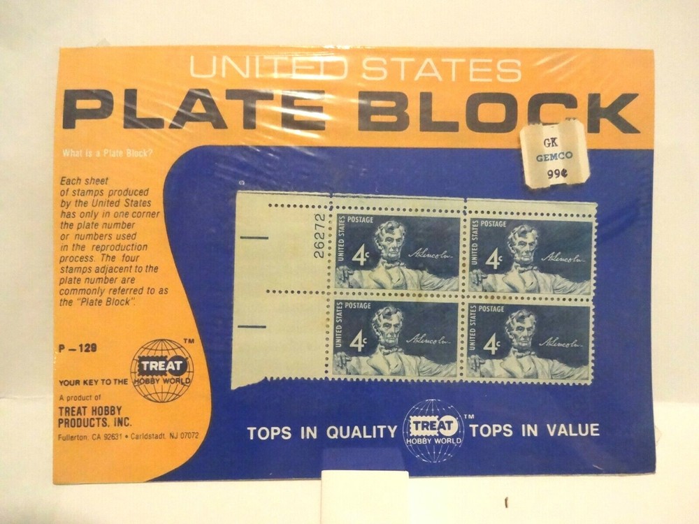 4-Cent A Lincoln Plate Block #16 US Stamps