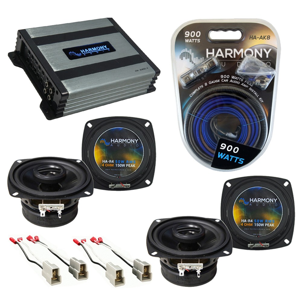 Mazda B2000 B2200 B2600 86-93 OEM Speaker Upgrade Kit with Harmony R4 HA-A4004 Amp  
