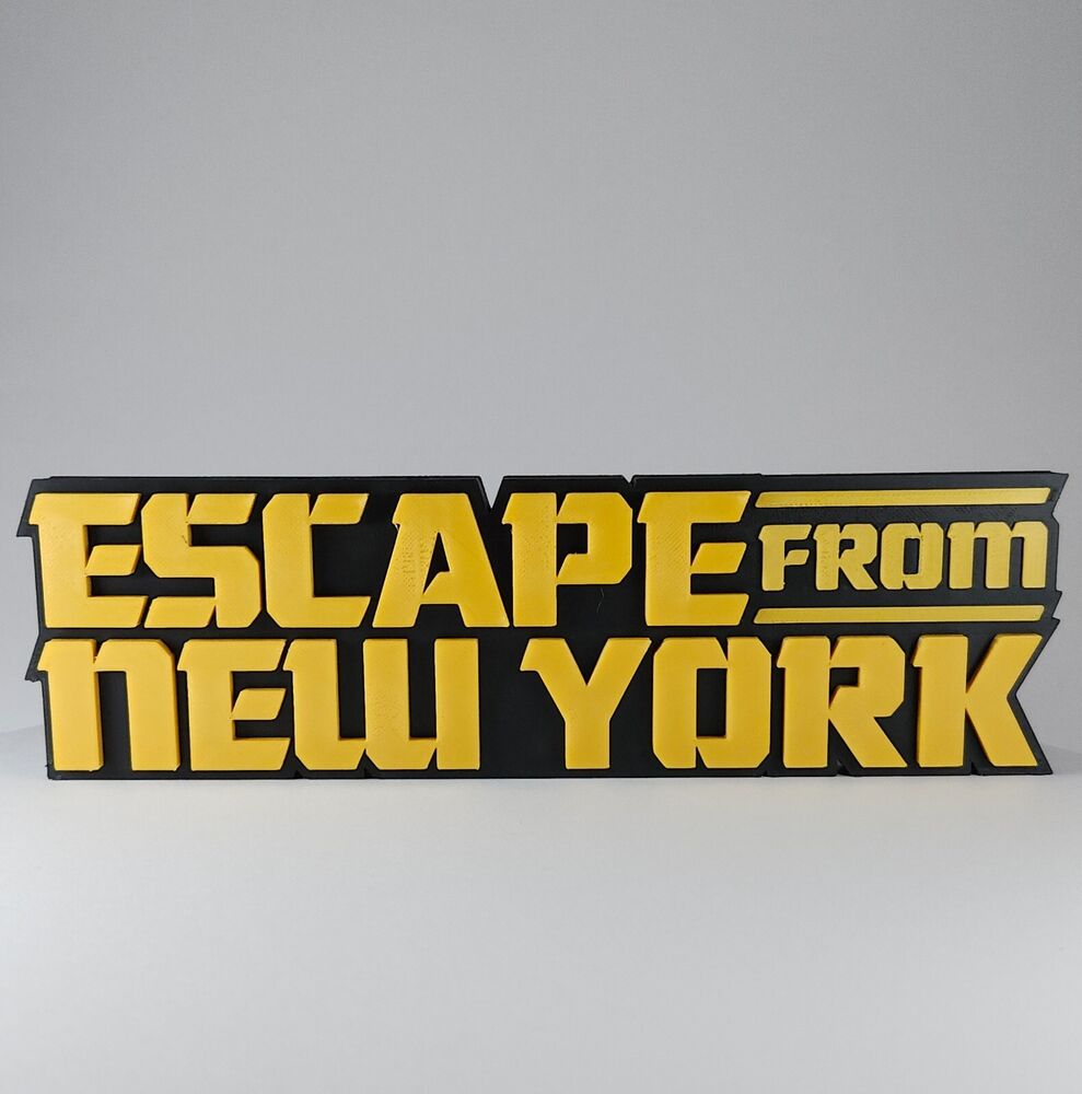 ESCAPE From New York Logo Stand- Decor Piece | Movie Logo Sign| Shelf Art