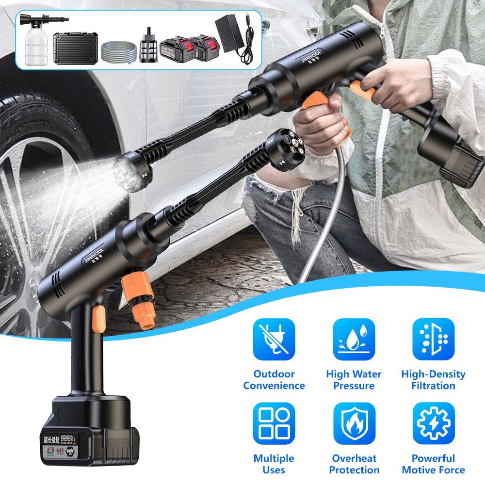 Portable Cordless Electric High Pressure Car Washer for Yard Cleaning