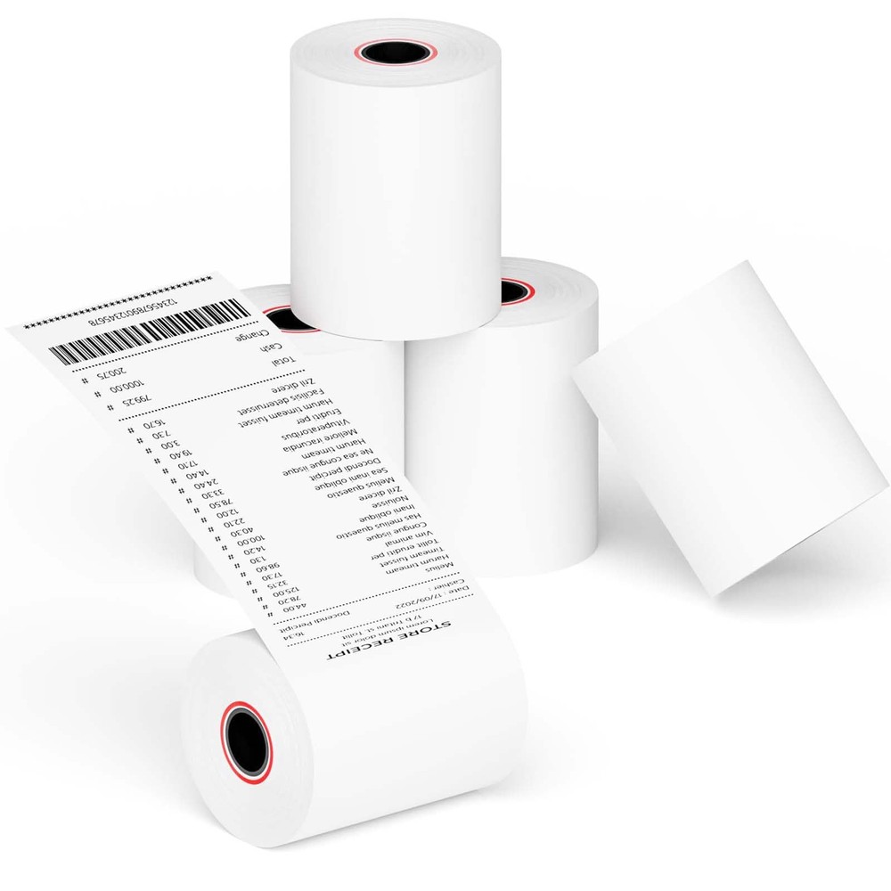 2 1/4 x 85 ft Thermal Receipt Paper Rolls for POS - 5 Pack