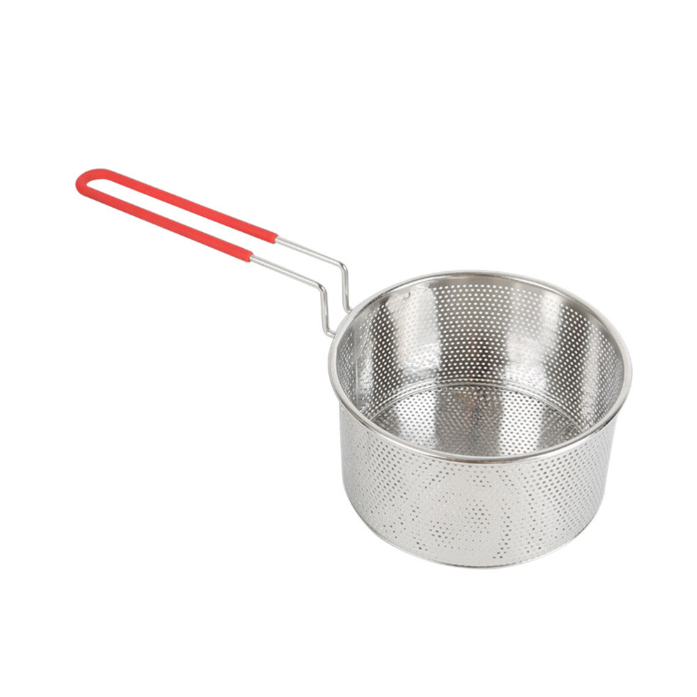Small Metal Colander with Long Handle Upkoch Kitchen Cooking Strainer