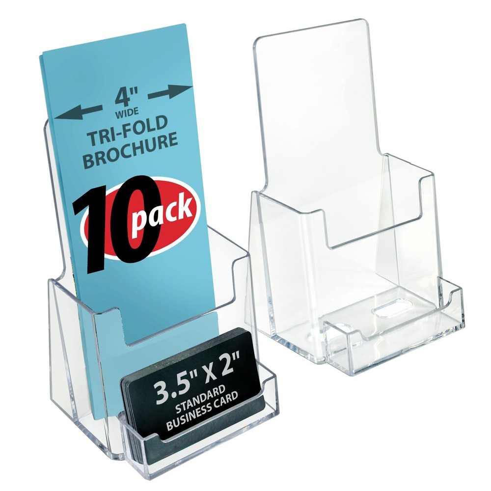 , 252922, Counter Brochure Holder for Trifold Flyers, Business Card or Gift C...