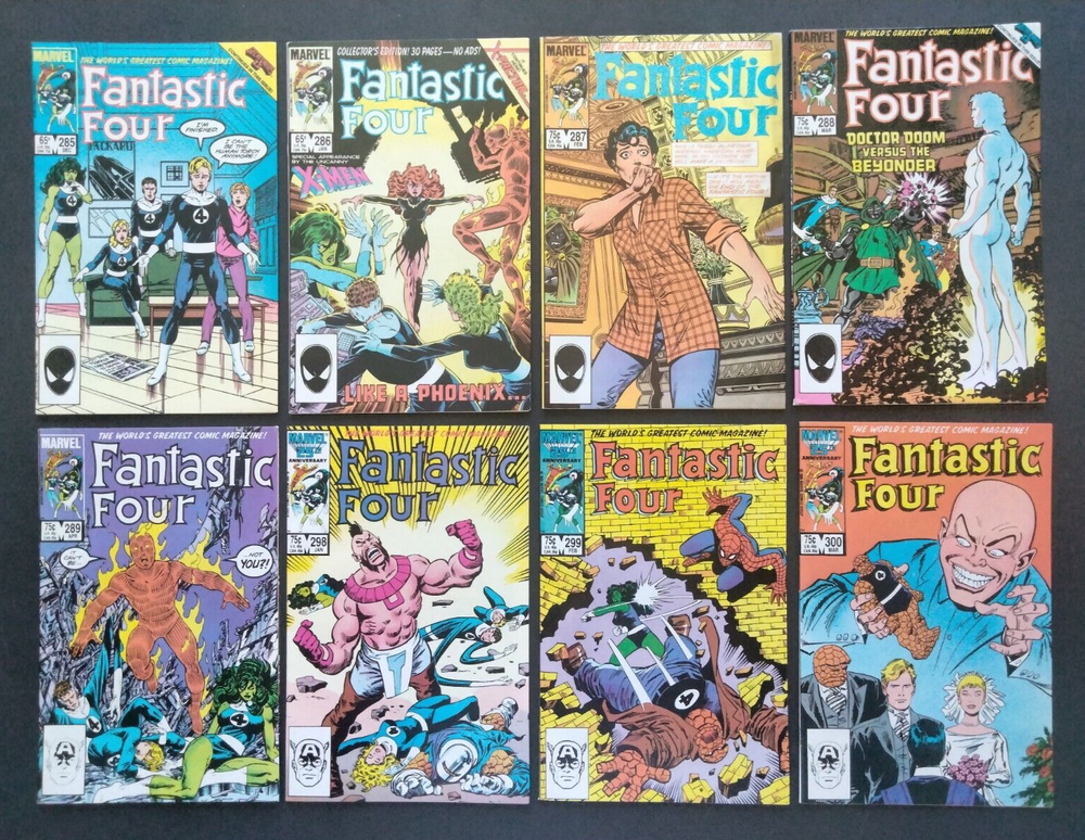 Fantastic Four Comic Lot Of 8 #285, 286, 286, 287, 288, 289, 298, 299, 300 VG-F