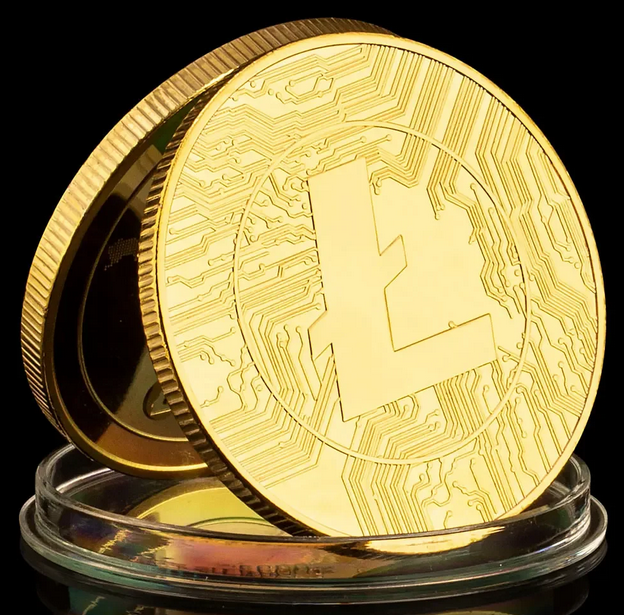 Gold Plated Litecoin Collectible Souvenir Crypto Cryptocurrency Coin-image