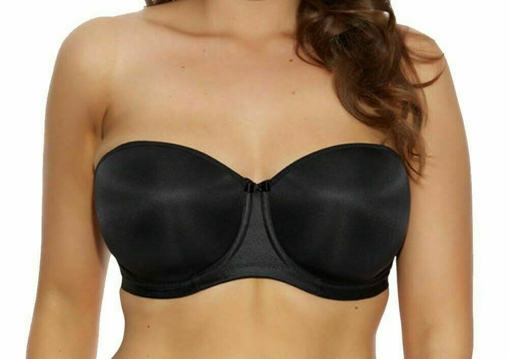 Elomi Smoothing Bra Black 42E Underwired Multiway Moulded Padded Strapless 1230
