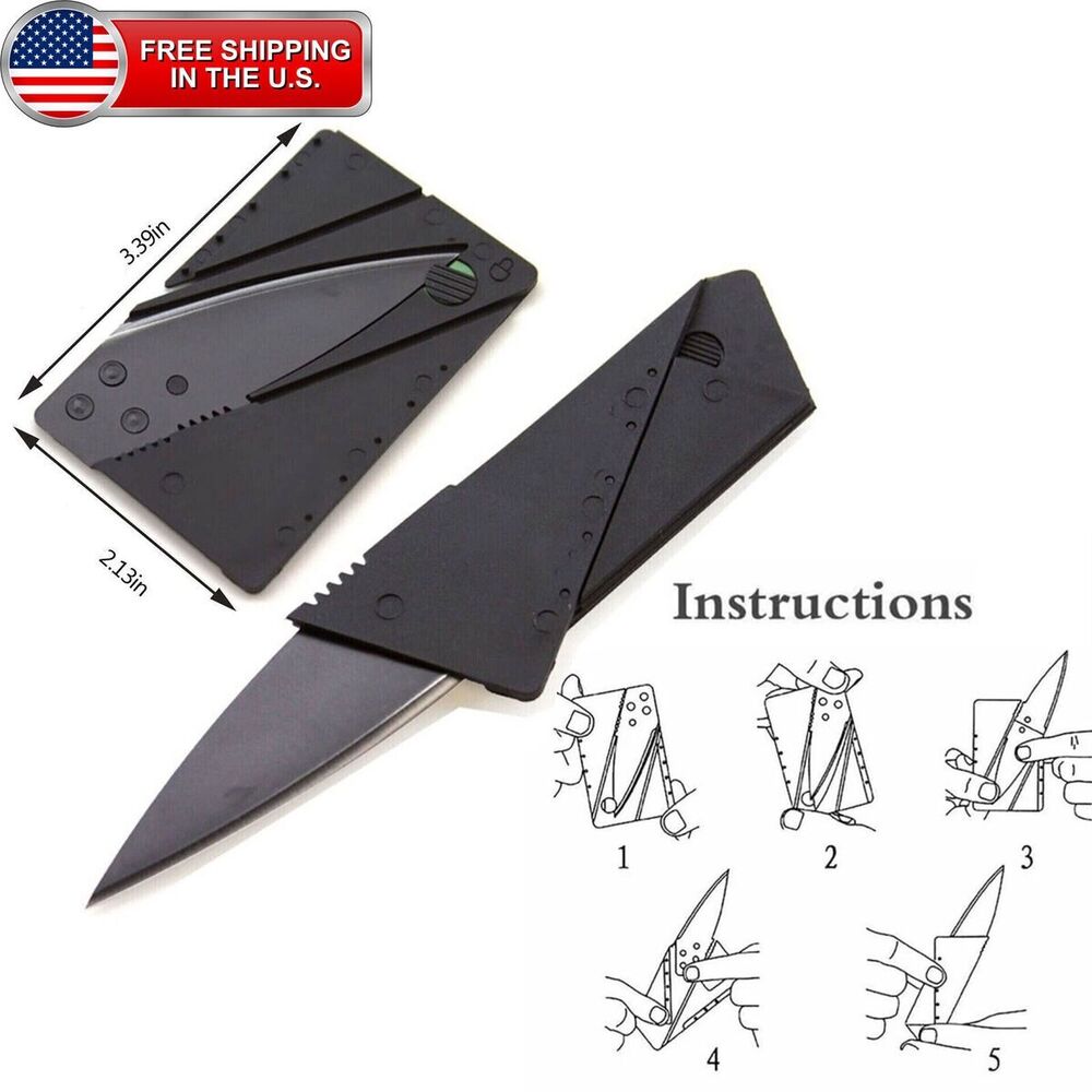 Credit Card Pocket Knife - Wallet Folding Mini Knive Tactical-image