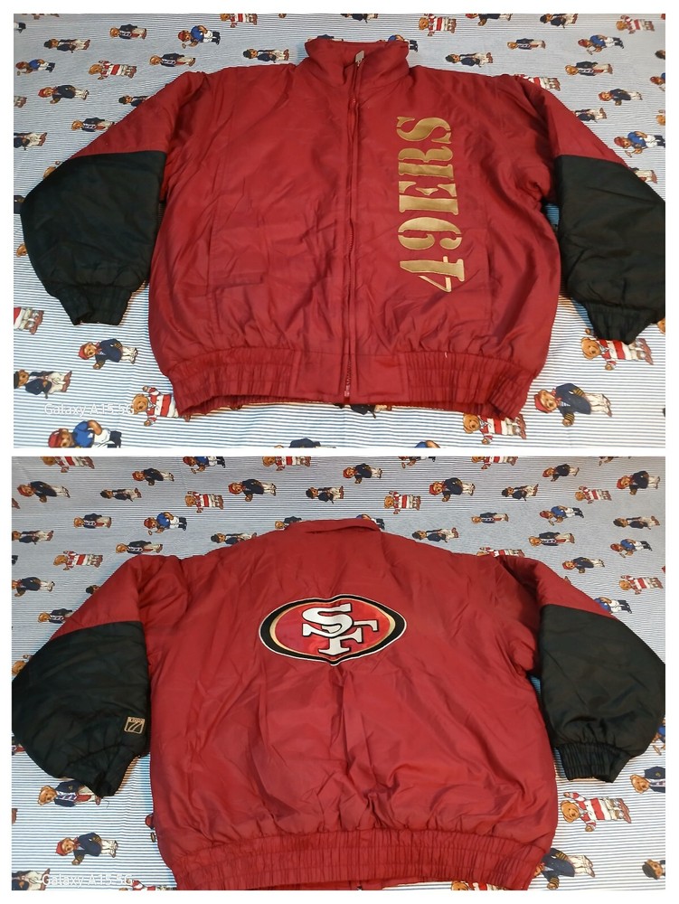VTG San Francisco 49ers Logo 7 Puffer Jacket Embroided Logo Pull Oug Hoodie Size