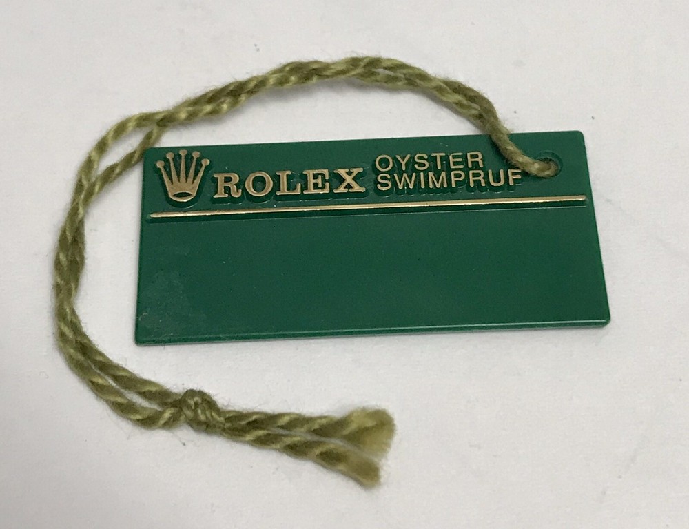 ROLEX Green Tag Hangtag Oyster Swimpruf X971032 SUBMARINER GMT EXPLORER 1991 92 Vintage Watch Accessory