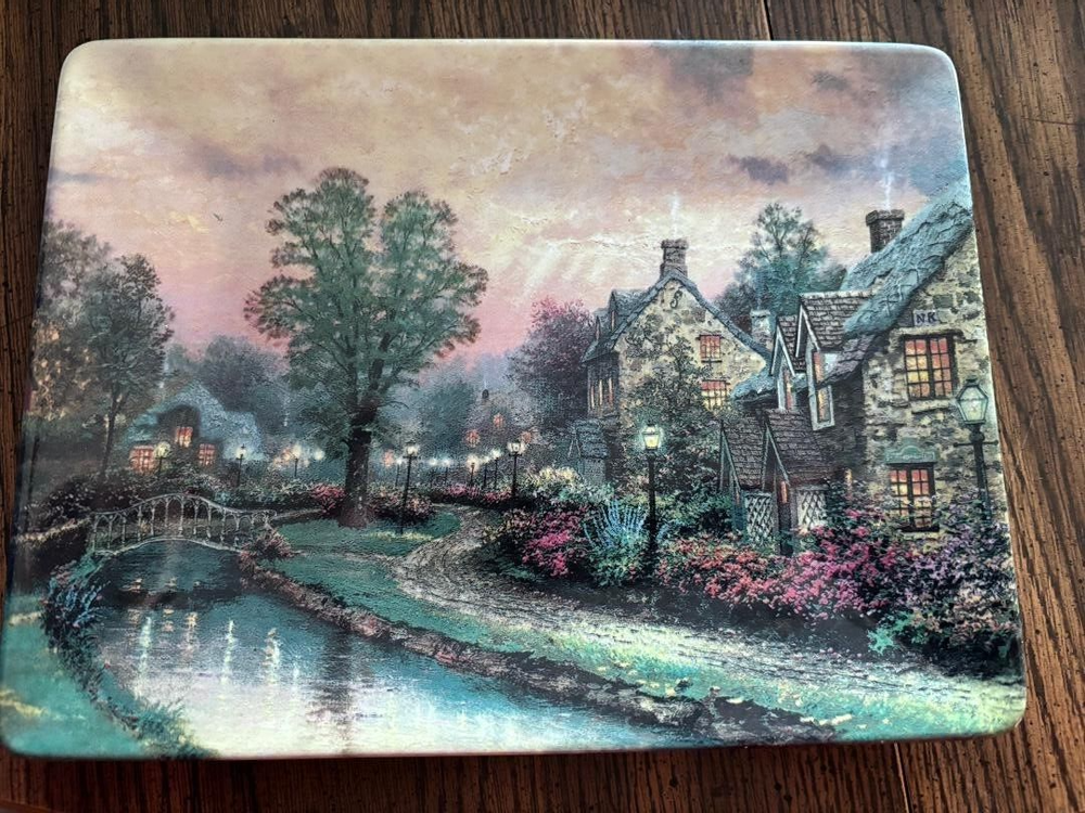 VTG 1997 Thomas Kinkade 1st Issue Lamplight Village Plate Set of 3 Limited Edition