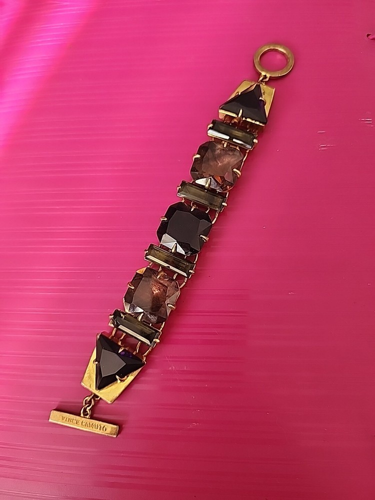 Vince Camuto Hinge Cuff Bracelet - Crystal/Gold