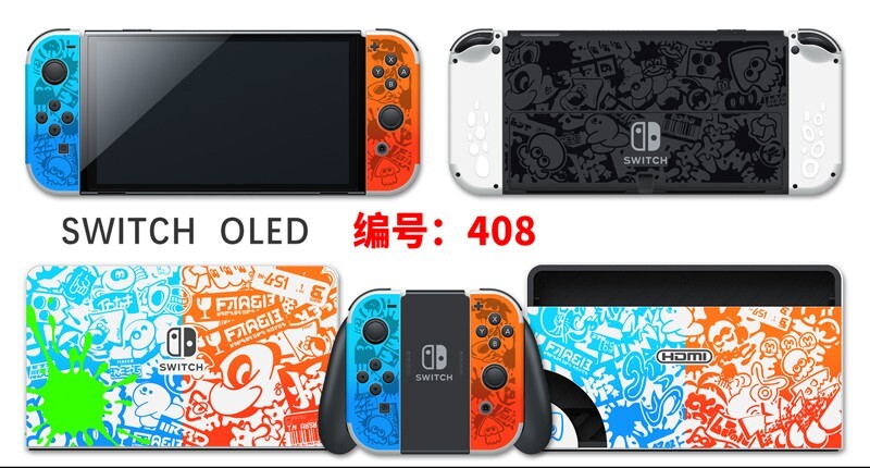 Vinyl Decal Skin Sticker Protector for Nintendo Switch OLED Splatoon 3  #408