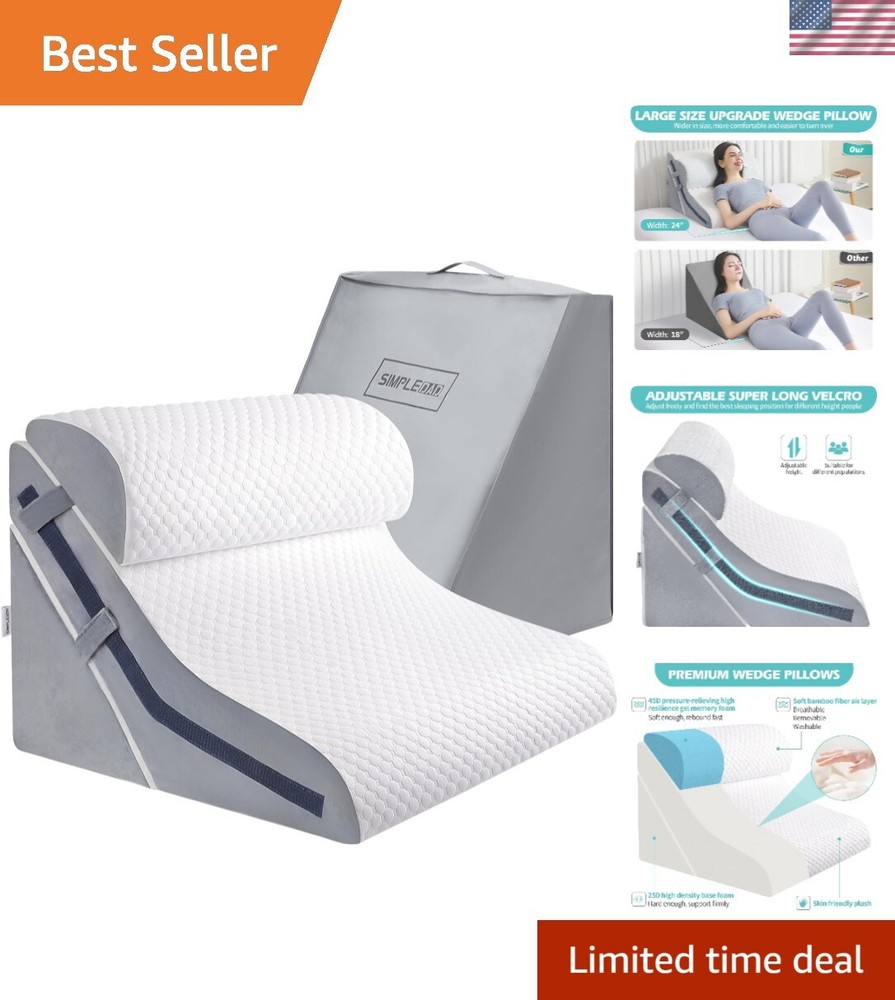 Orthopedic Wedge Pillow Set for Sleeping - 15-in-1 Adjustable Bed Support