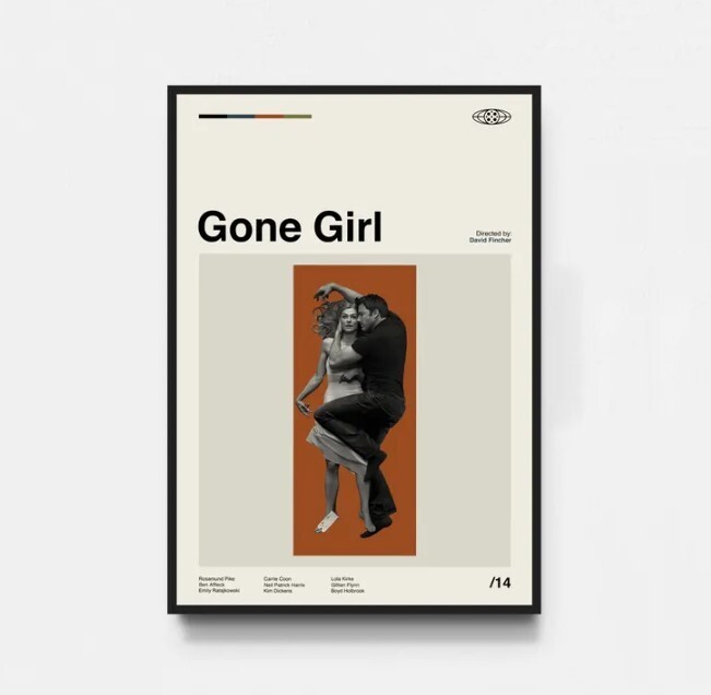 Gone Girl Vintage Midcentury Movie Poster Art Print
