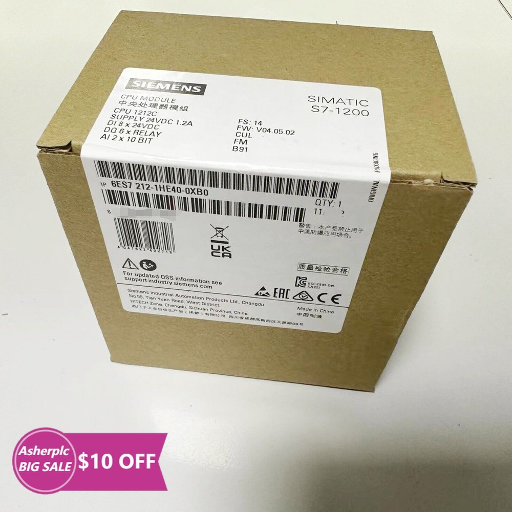 New Siemens 6ES7 212-1HE40-0XB0 6ES7212-1HE40-0XB0 SIMATIC S7-1200 CPU 1212C